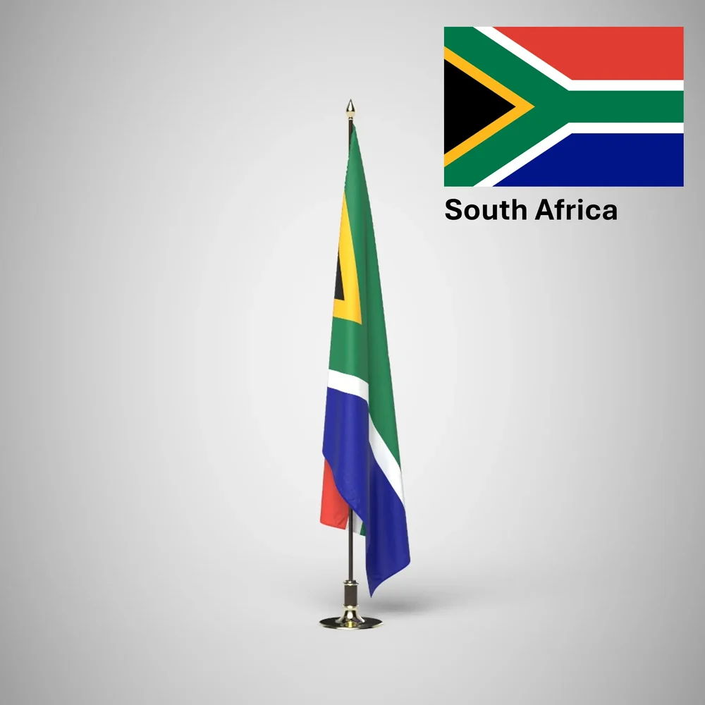 South Africa Ceremonial Flag On Stand