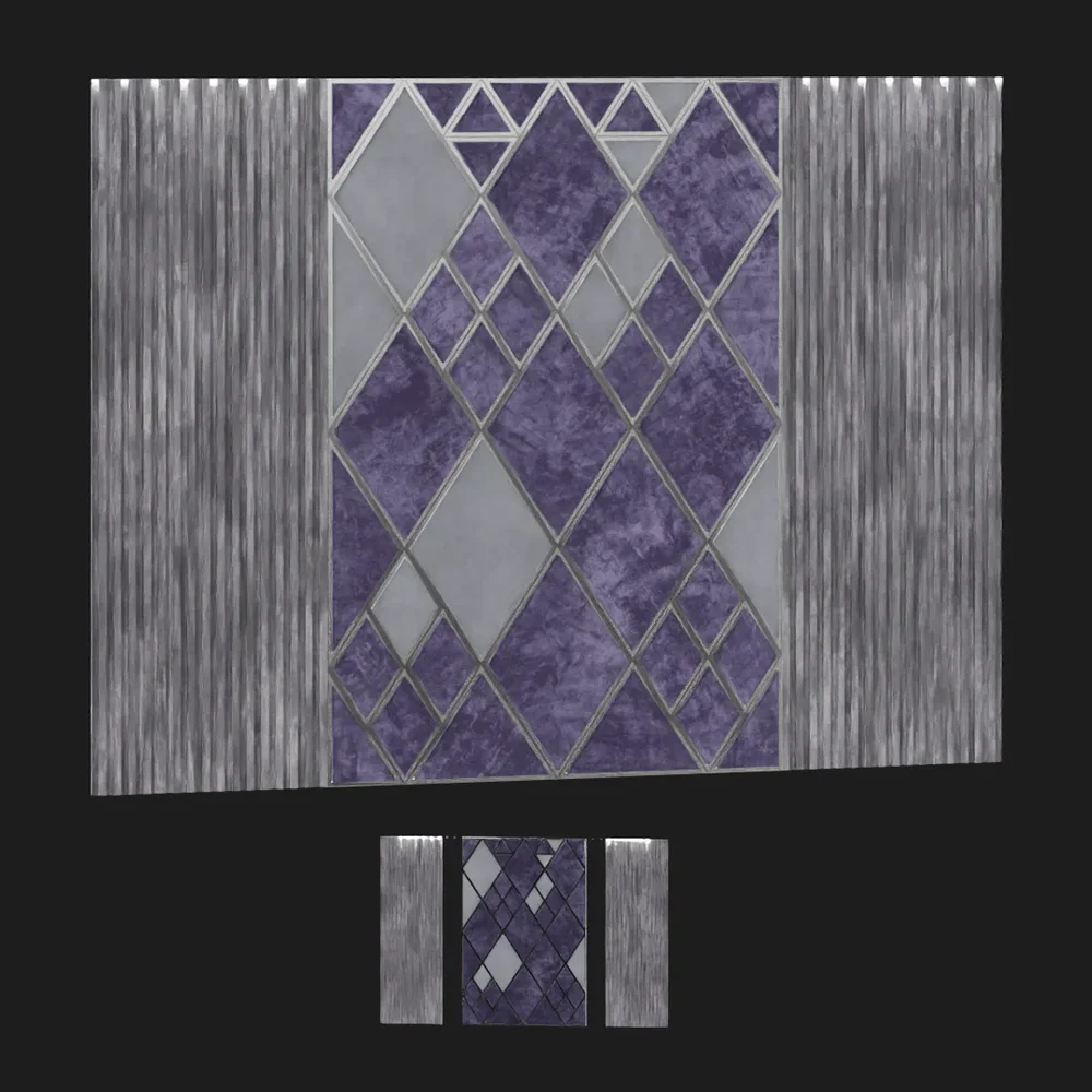 Purple Velvet W/Mirrors