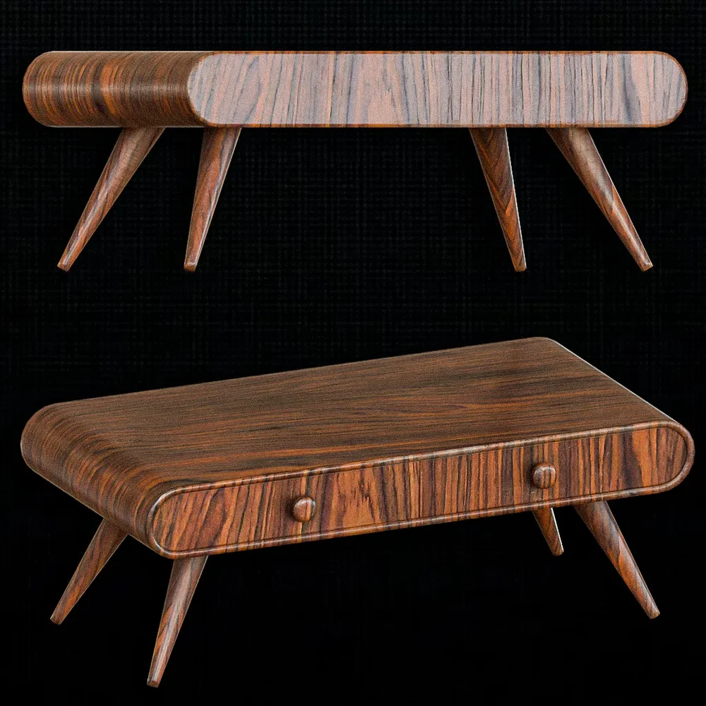 Aged Wood Retro Coffee Table