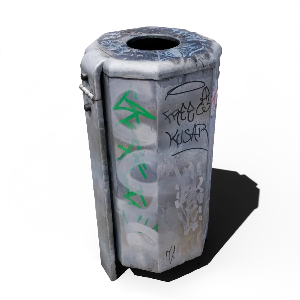 Tall Metal Trashbin