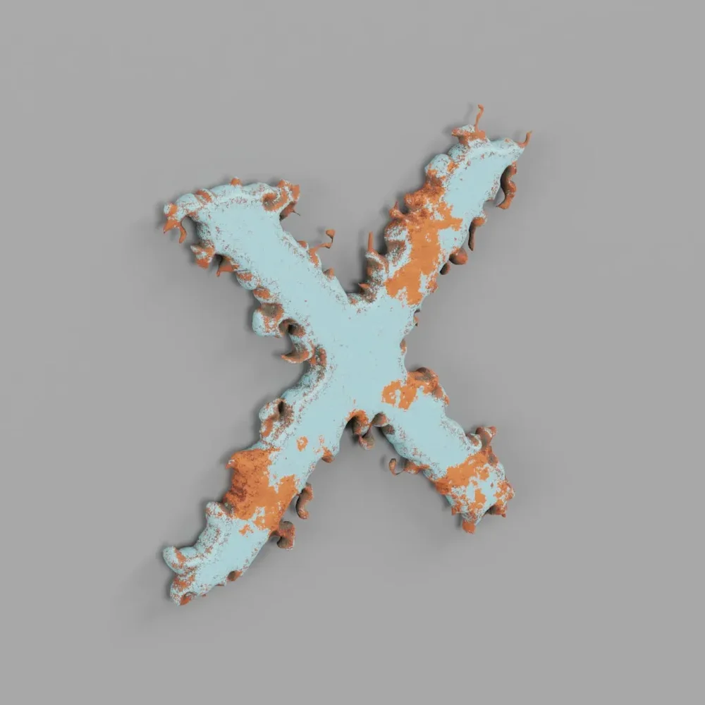 Rough metal Letter X 7d5133a9-a0c0-43c3-aaa1-504c138c01f0