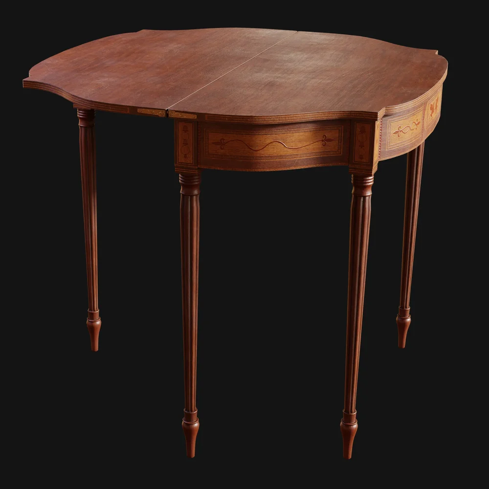 Antique Swing-Leg Game Table Open
