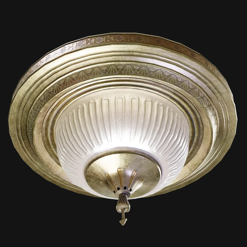 Antique Affluent Flush Ceiling Light