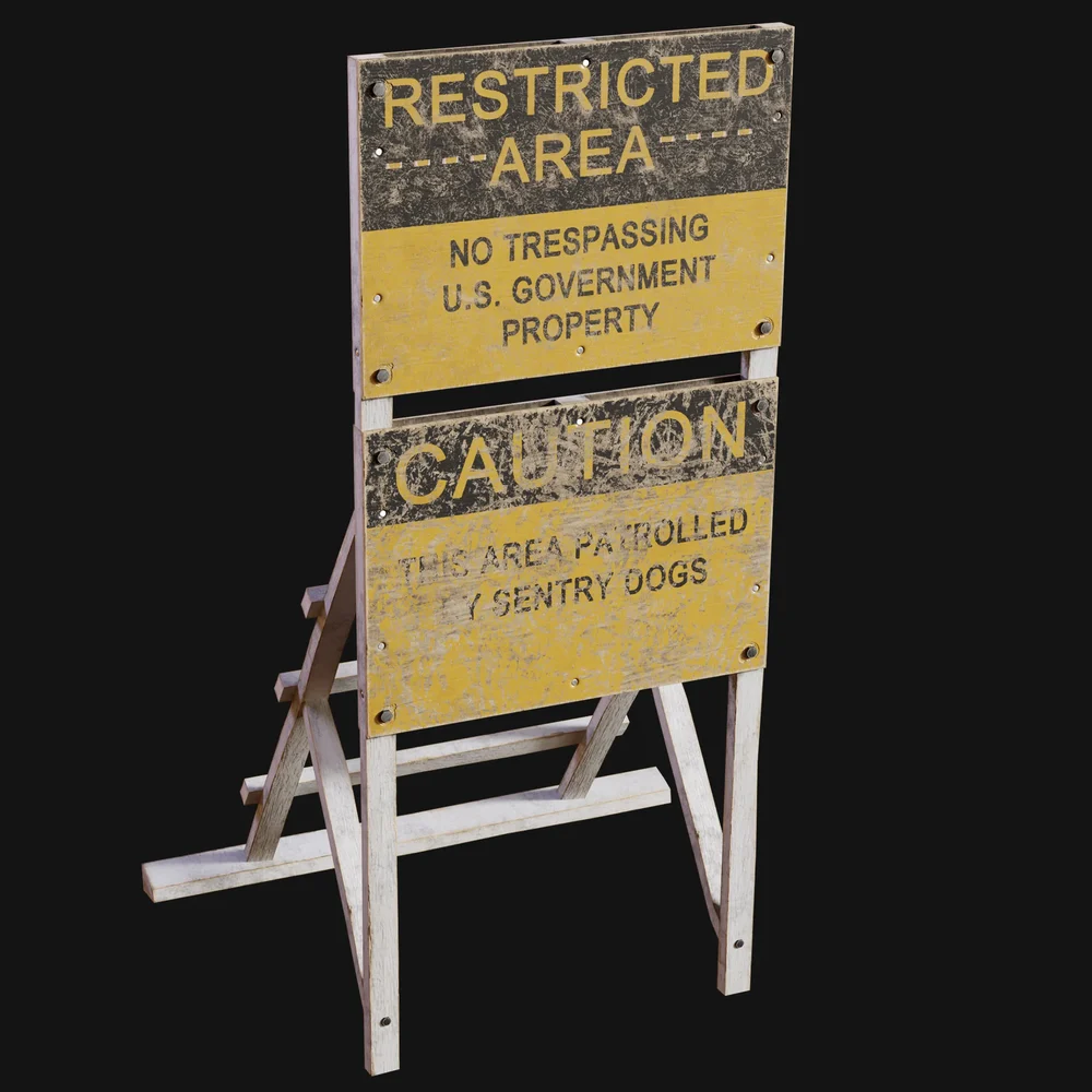 1950 Restricted Area Us Secret Base Sign