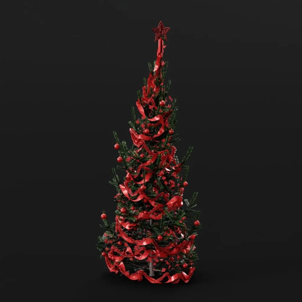 Christmas Tree Green Red Small