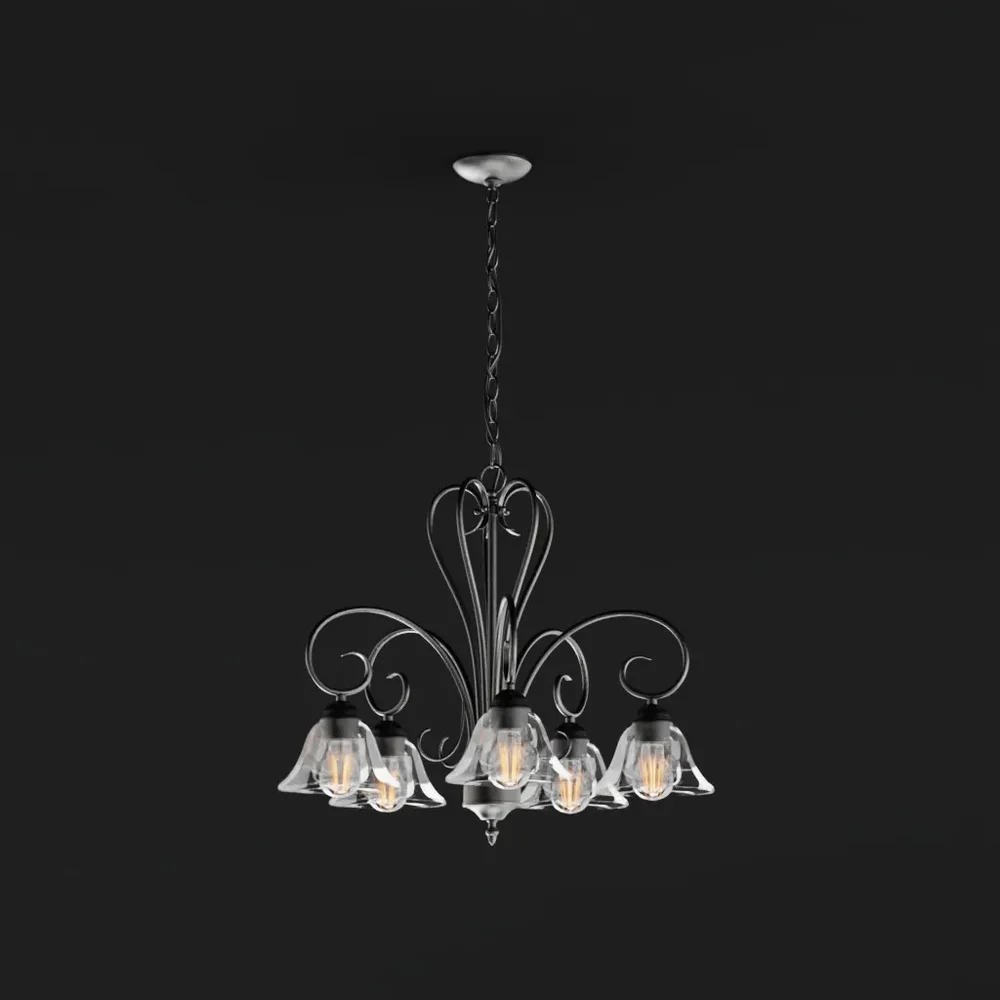 Elegant Black Scroll Chandelier