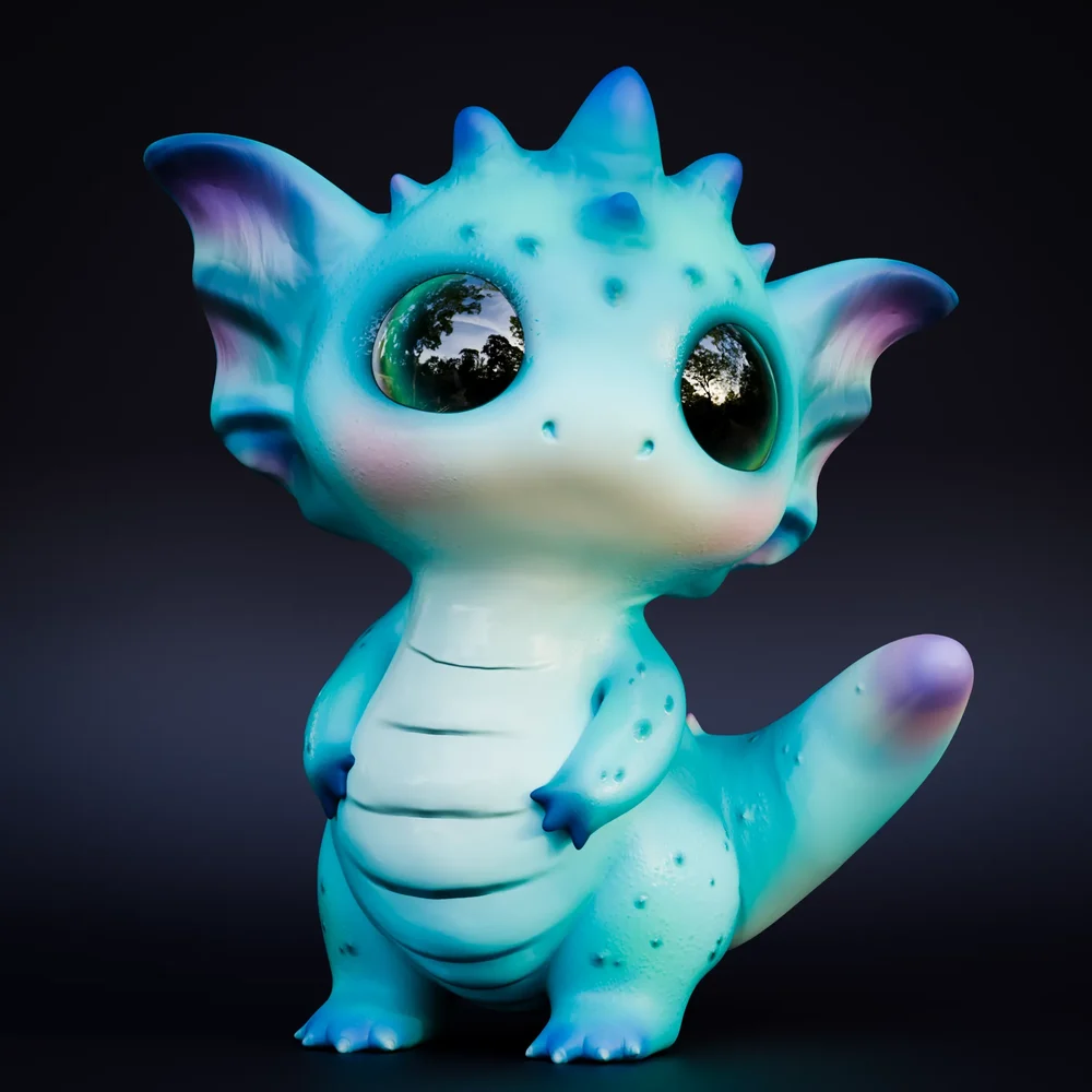 Turquoise Dinosaur (Rigged)