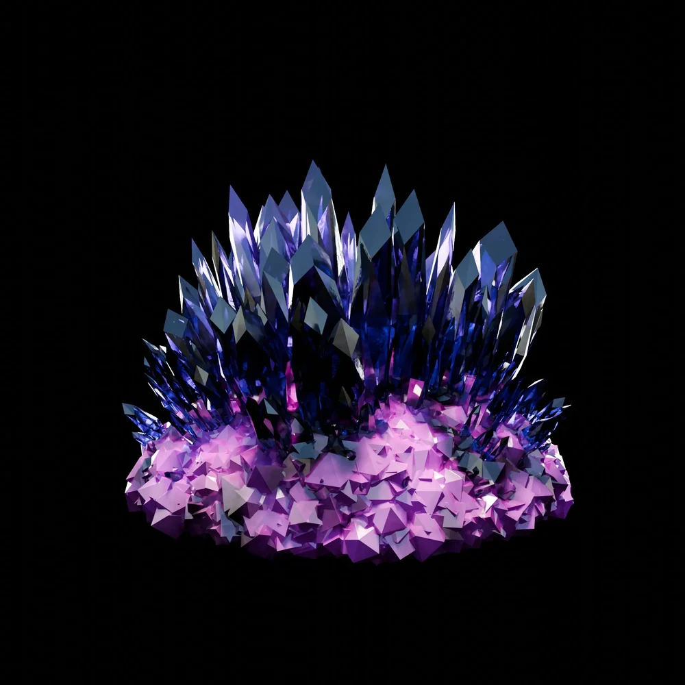 Round Crystal Formation Blue Purple
