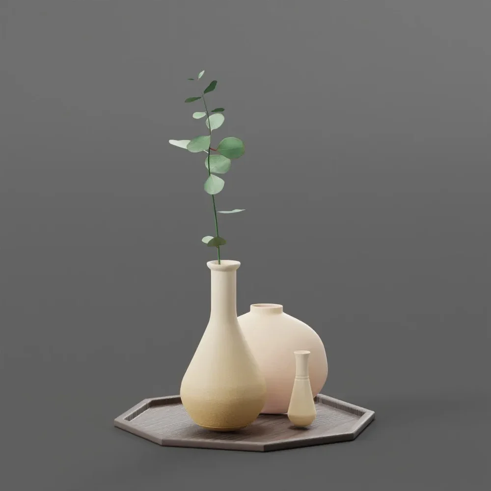 Eucalyptus Plant On Mud Potteries