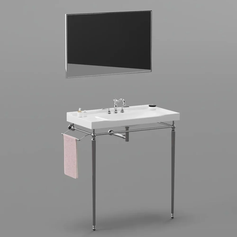Leitao Single Bathroom Vanity + Mirror