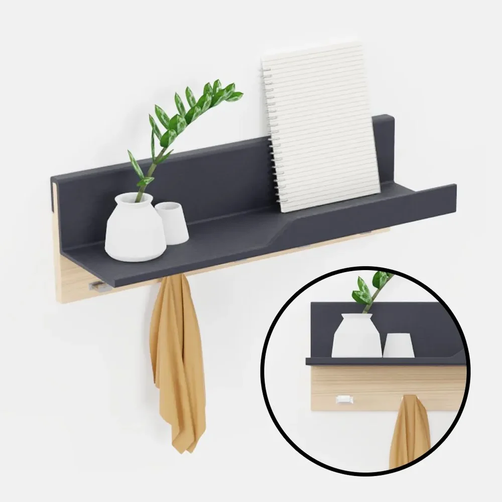 Modern Wall Shelf With Hanger