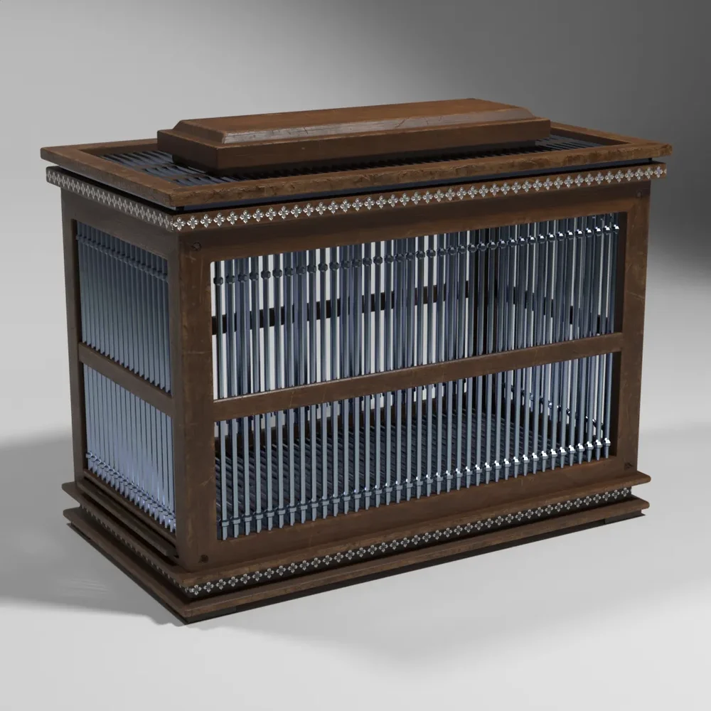Antique Wooden Bird Cage