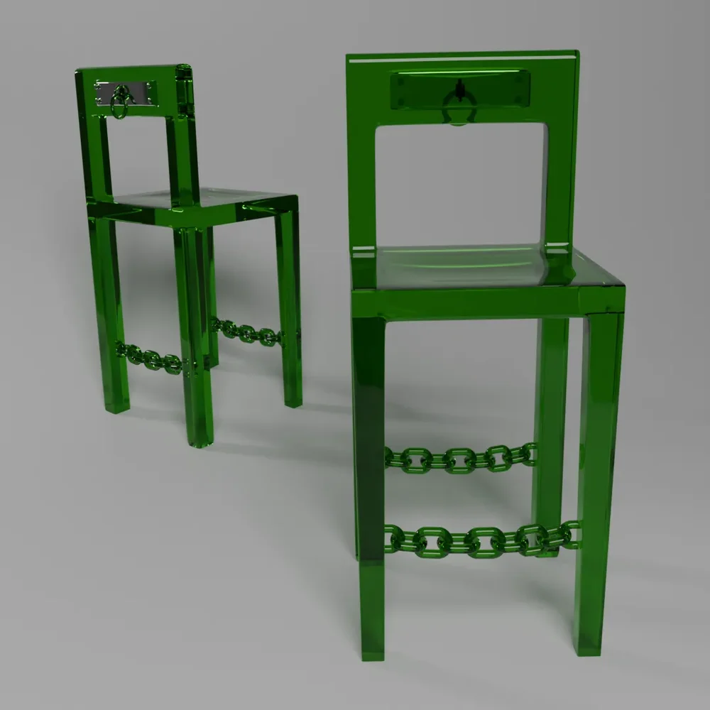 Cuffed Barstool Green