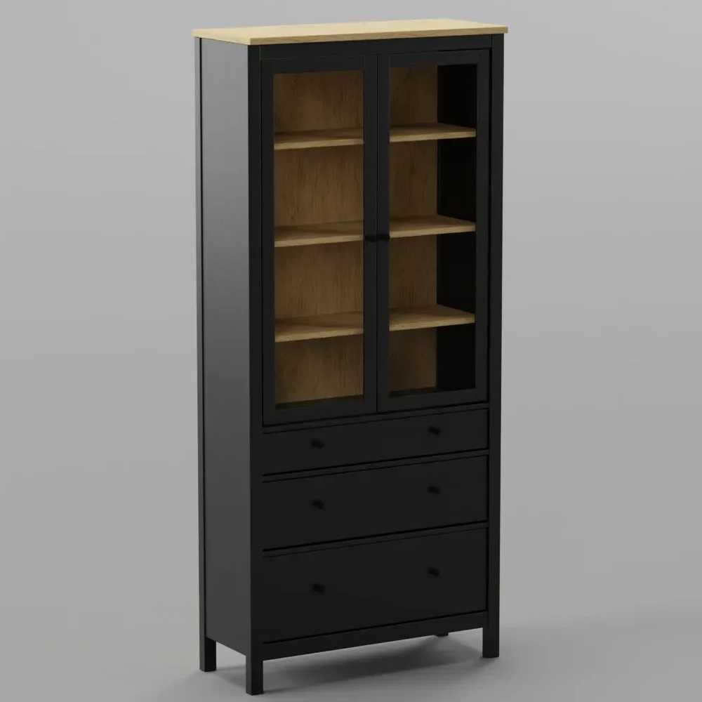 Ikea Hemnes Glass Cabinet Black