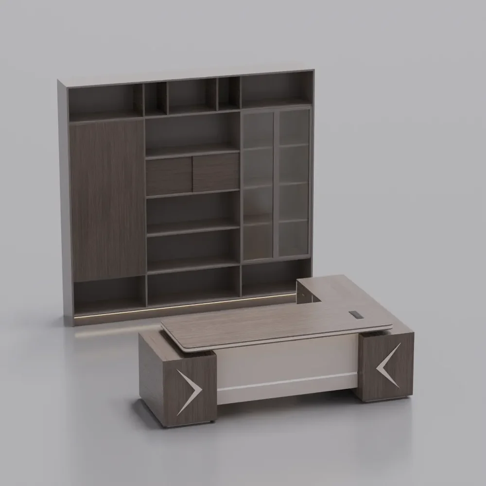 Executive Office Desk With Cabinet