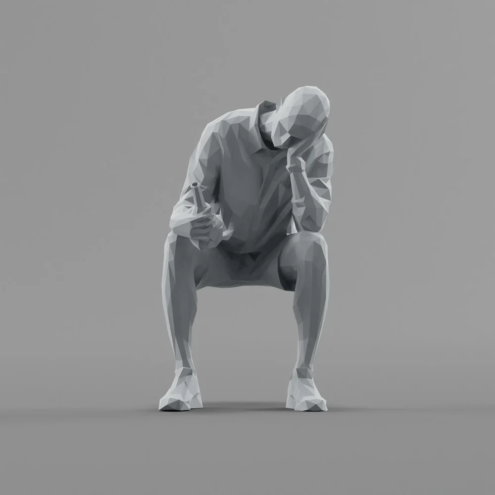 Lowpoly Male Sitting