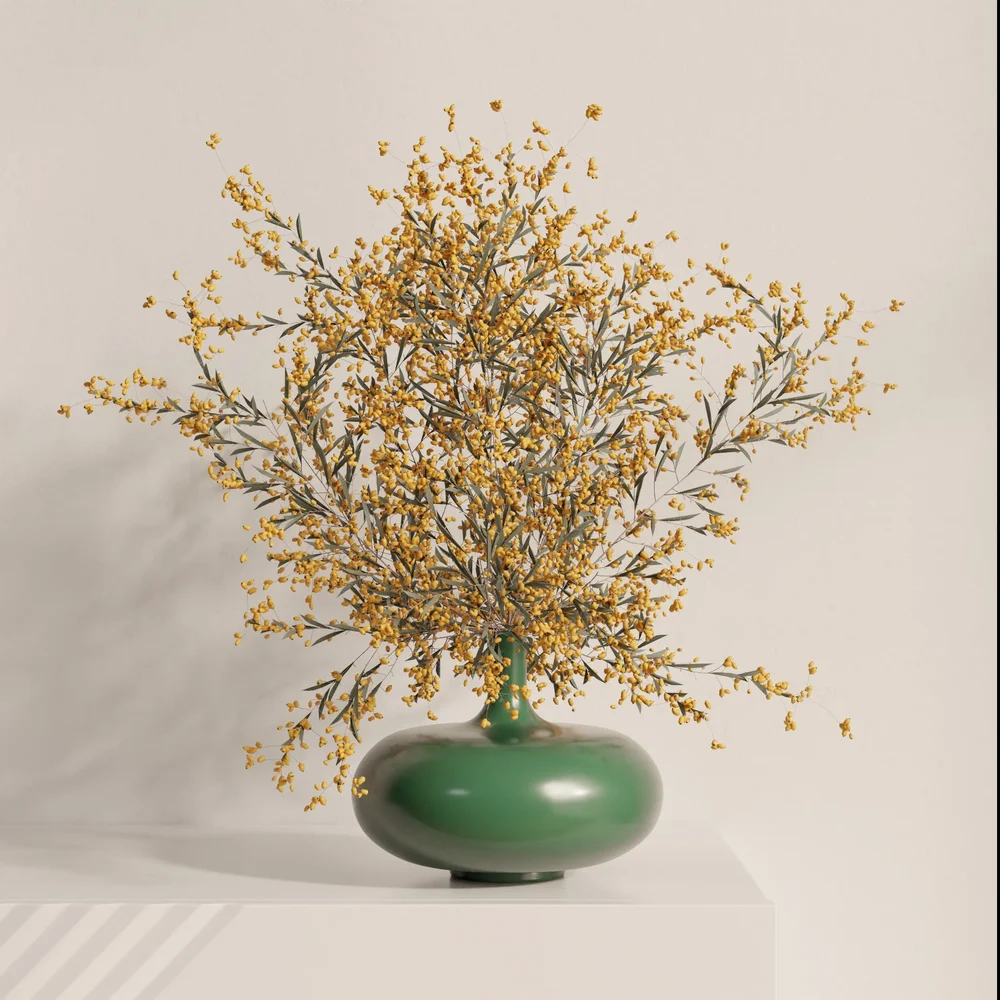Golden Bloom Ceramic Vase