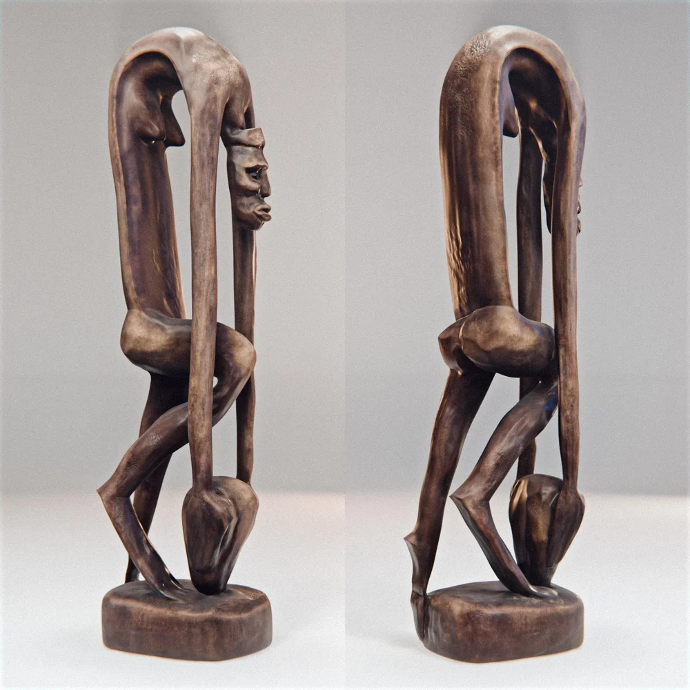 Guadeloupe Woman Wood Statue
