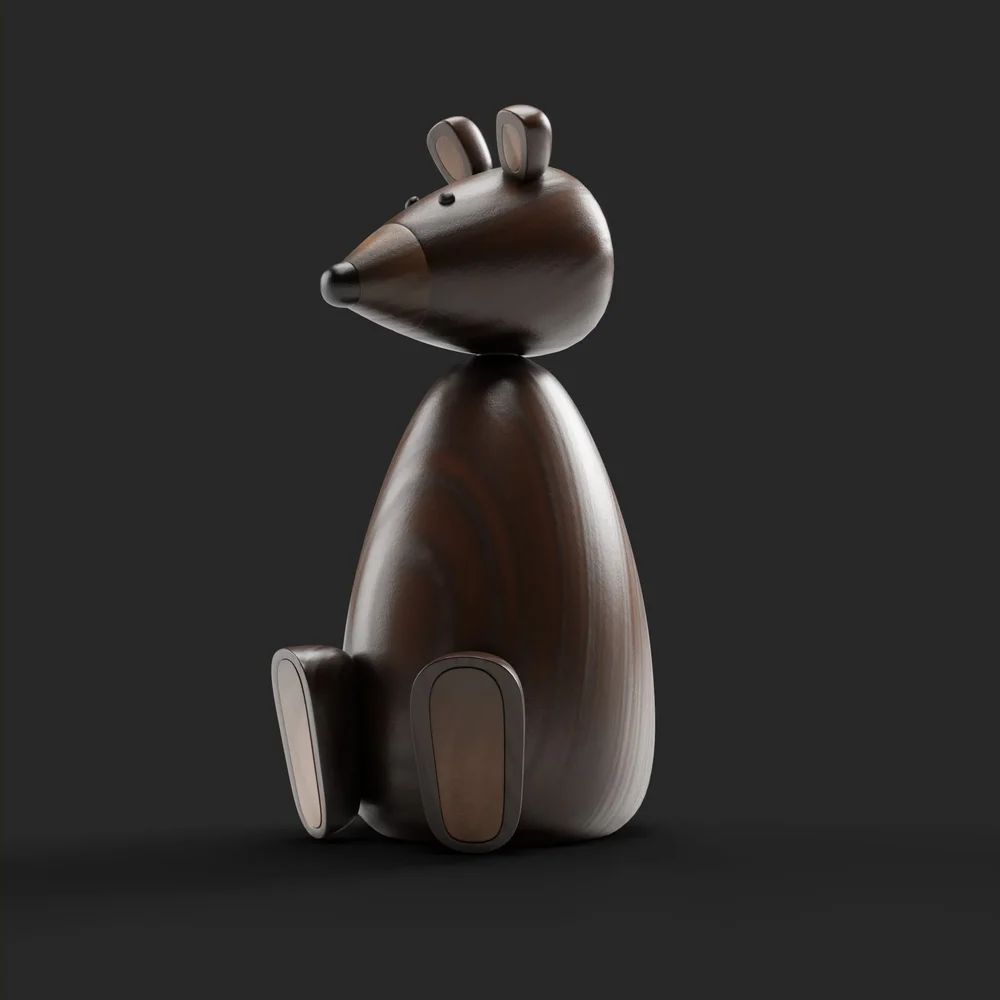 Wooden Bear Figurine