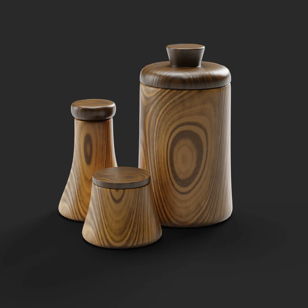 Wood Set Of Jar