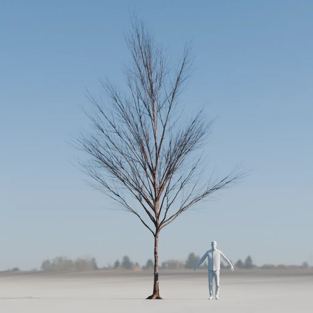 Dry Tree Low Poly Animated