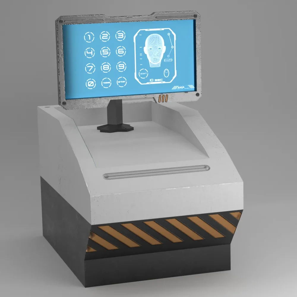 Scifi Modular Table Biometric Identification Monitor