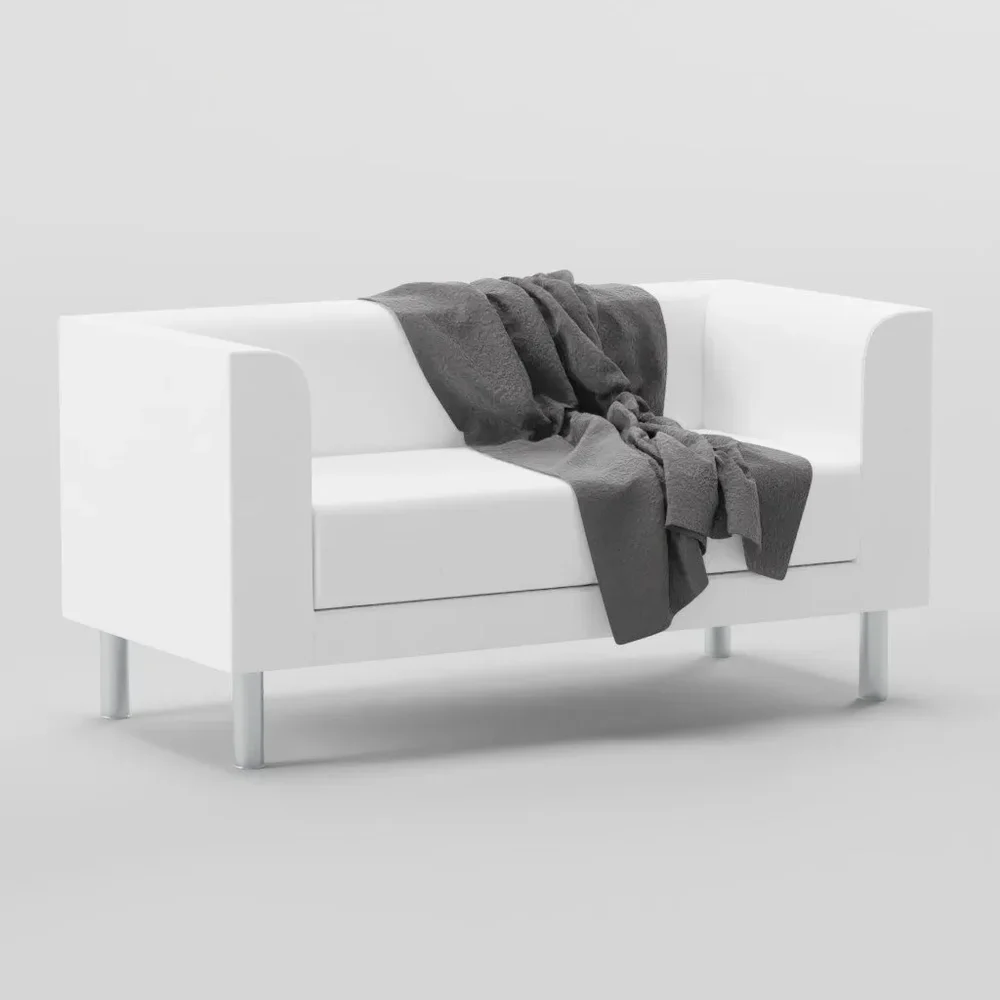 Favara Ii Sofa White With A Grey Blanket