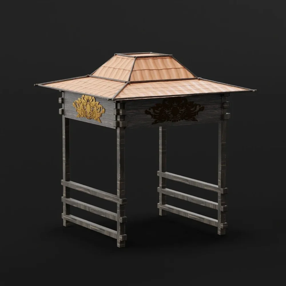 Pergola With Javanese Carvings