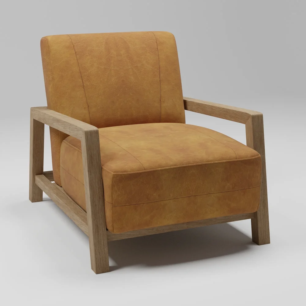 Faux Leather Accent Chair