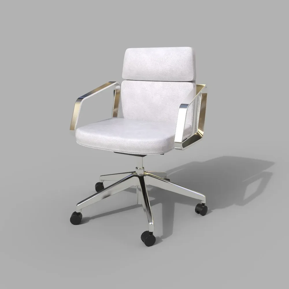 Las Lead Low Chair White Leather