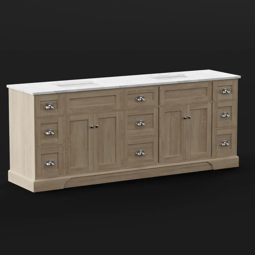 Double Vanity Cabinet With Marble Top