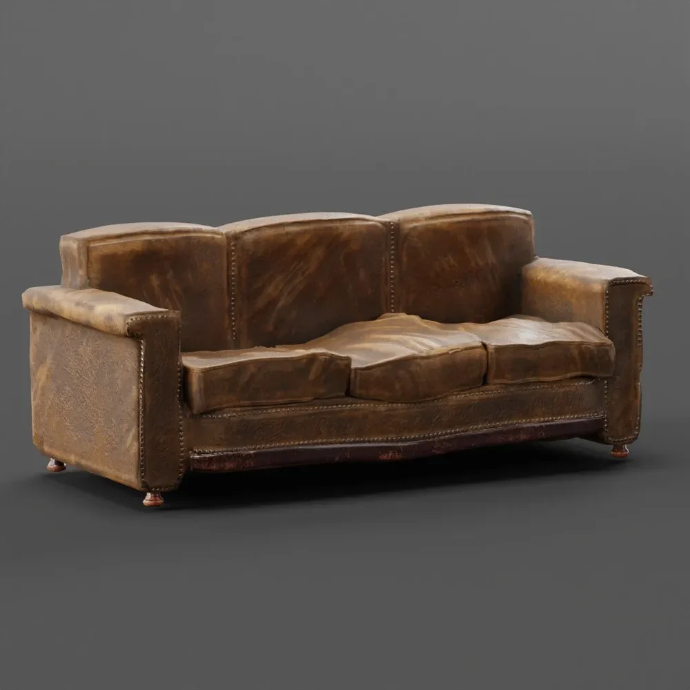 Old Worn Out Sofa - Game Ready