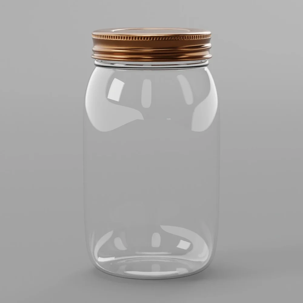 32oz Clear Mason Jar Copper Lid