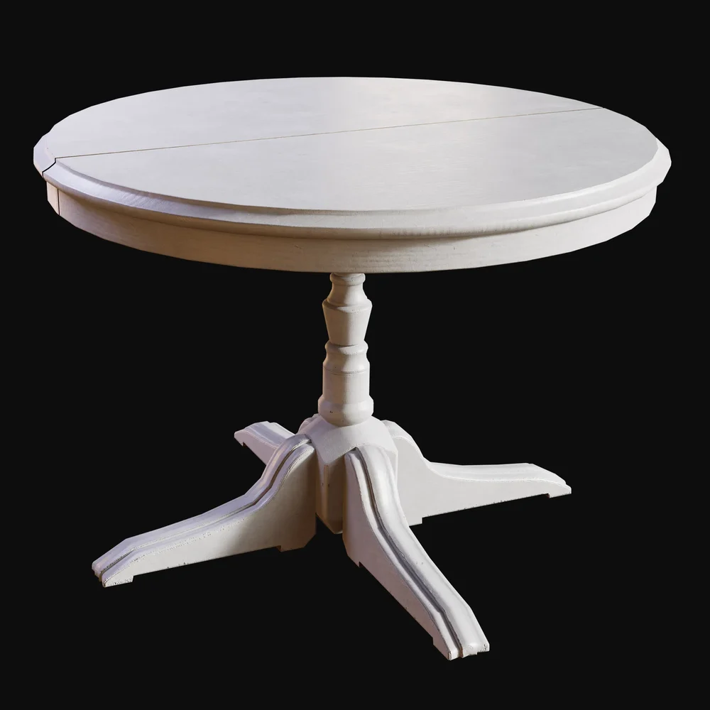 Painted Circular Dinner Table White