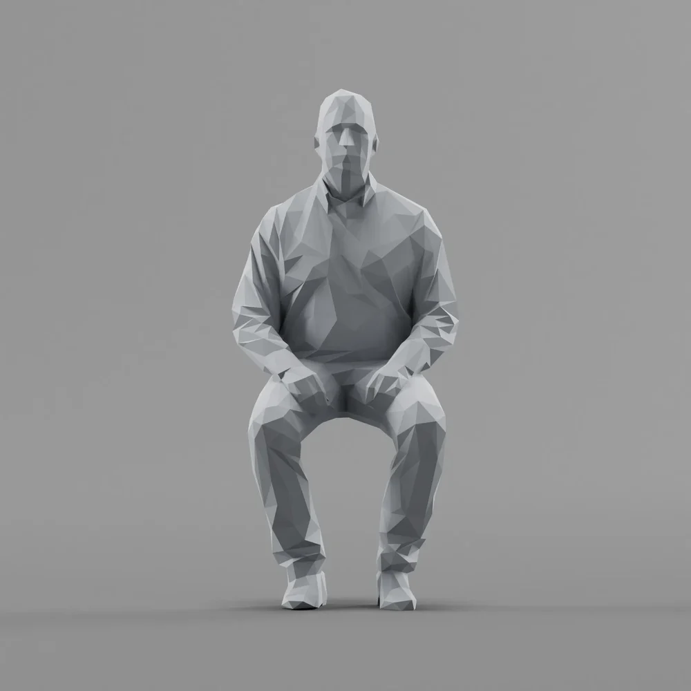 Lowpoly Male Sitting