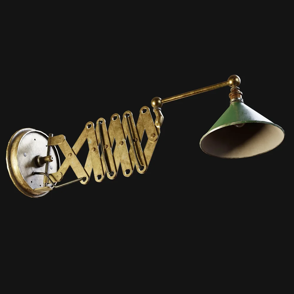 Industrial Scissor-Arm Wall Lamp