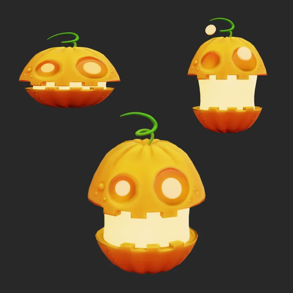 Halloween Creepy Pumpkin (Rigged And Animated)