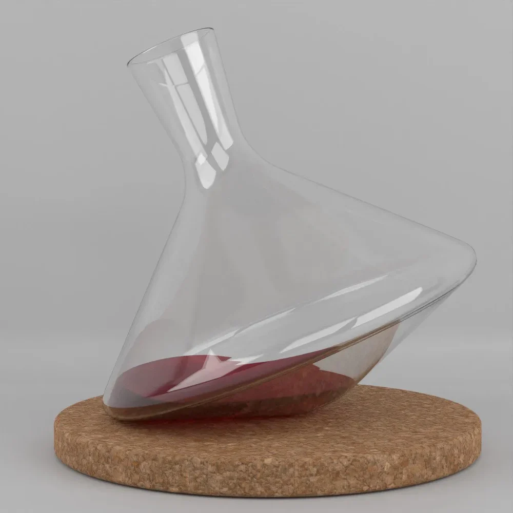 Glass Wine Decanter With Cork Coaster