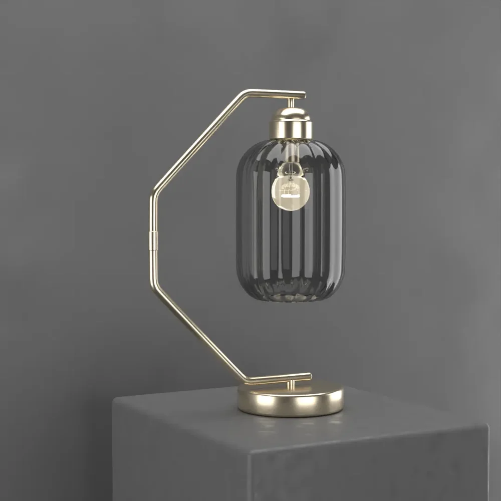 Darker Glass C Curve Night Stand Lamp