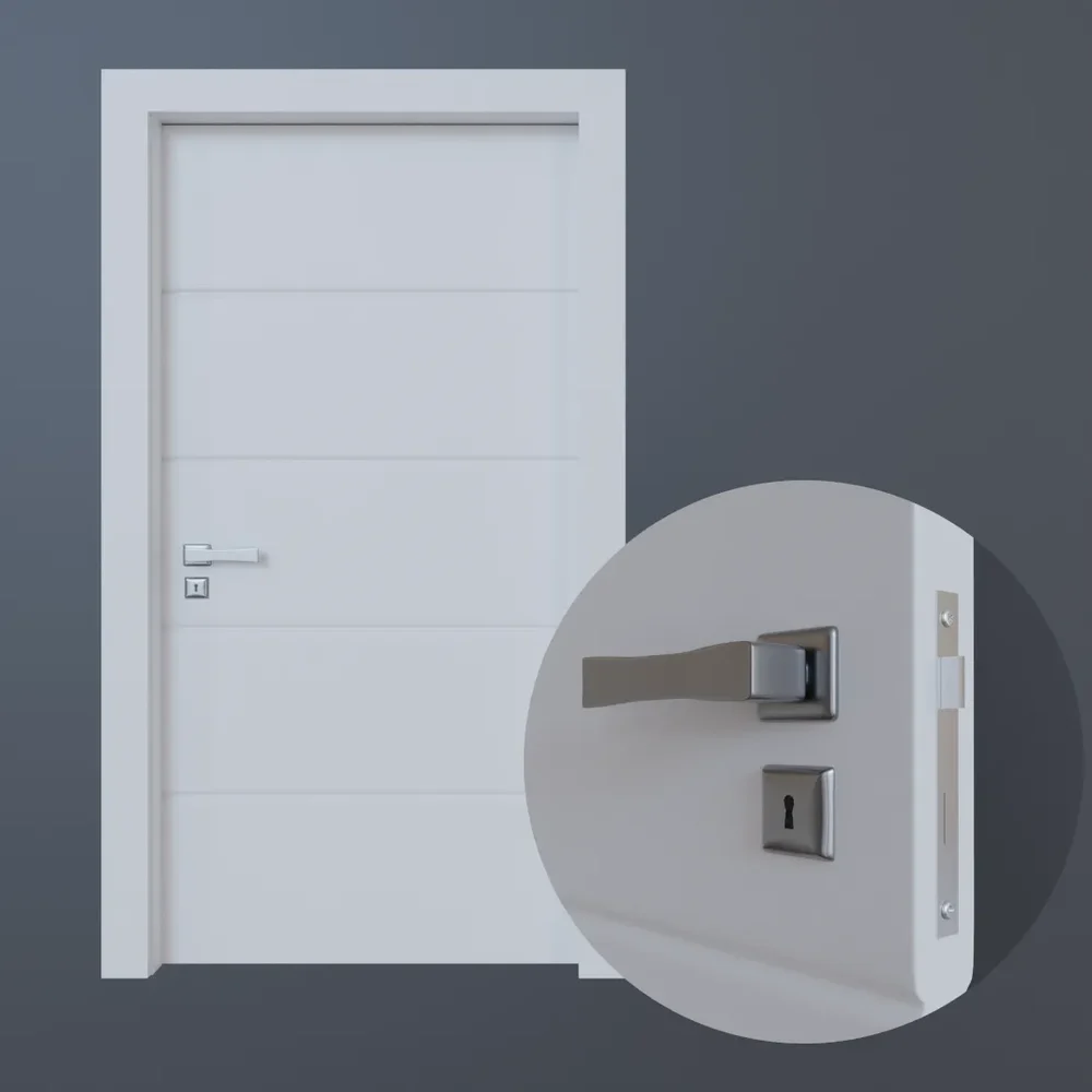 Front Door With Metal Handle