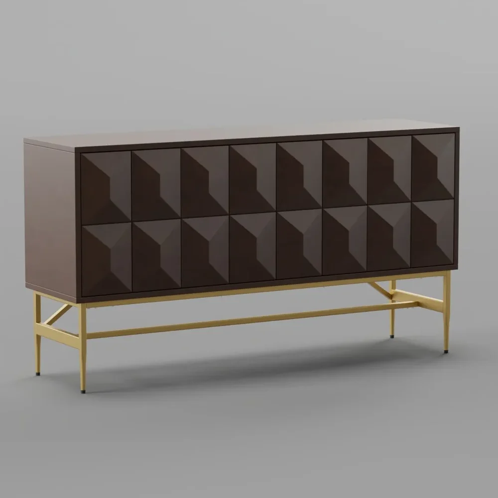Geometric Walnut Sideboard