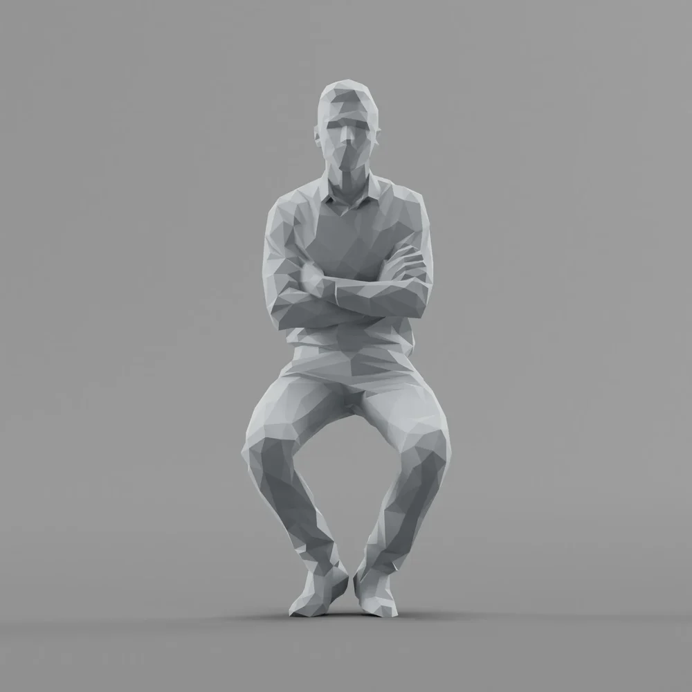 Lowpoly Male Sitting