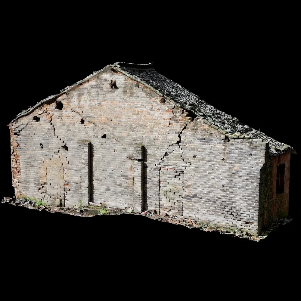 Scan Door Brick Wall Building 6