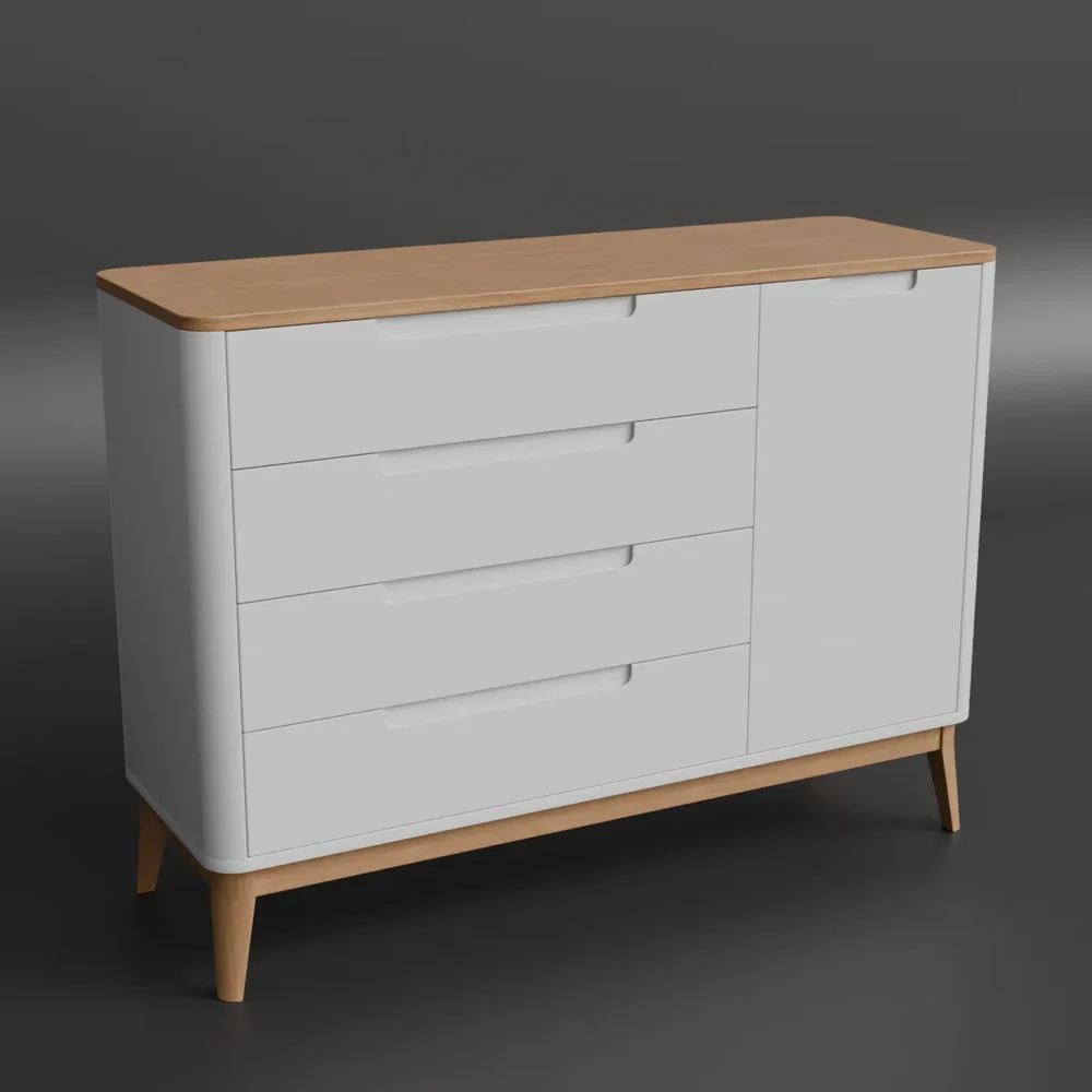 White Sideboard With Drawers
