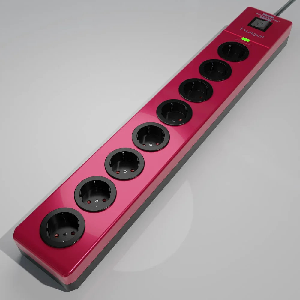 Brennenstuhl Hugo! 8-Way Socket Strip Pink