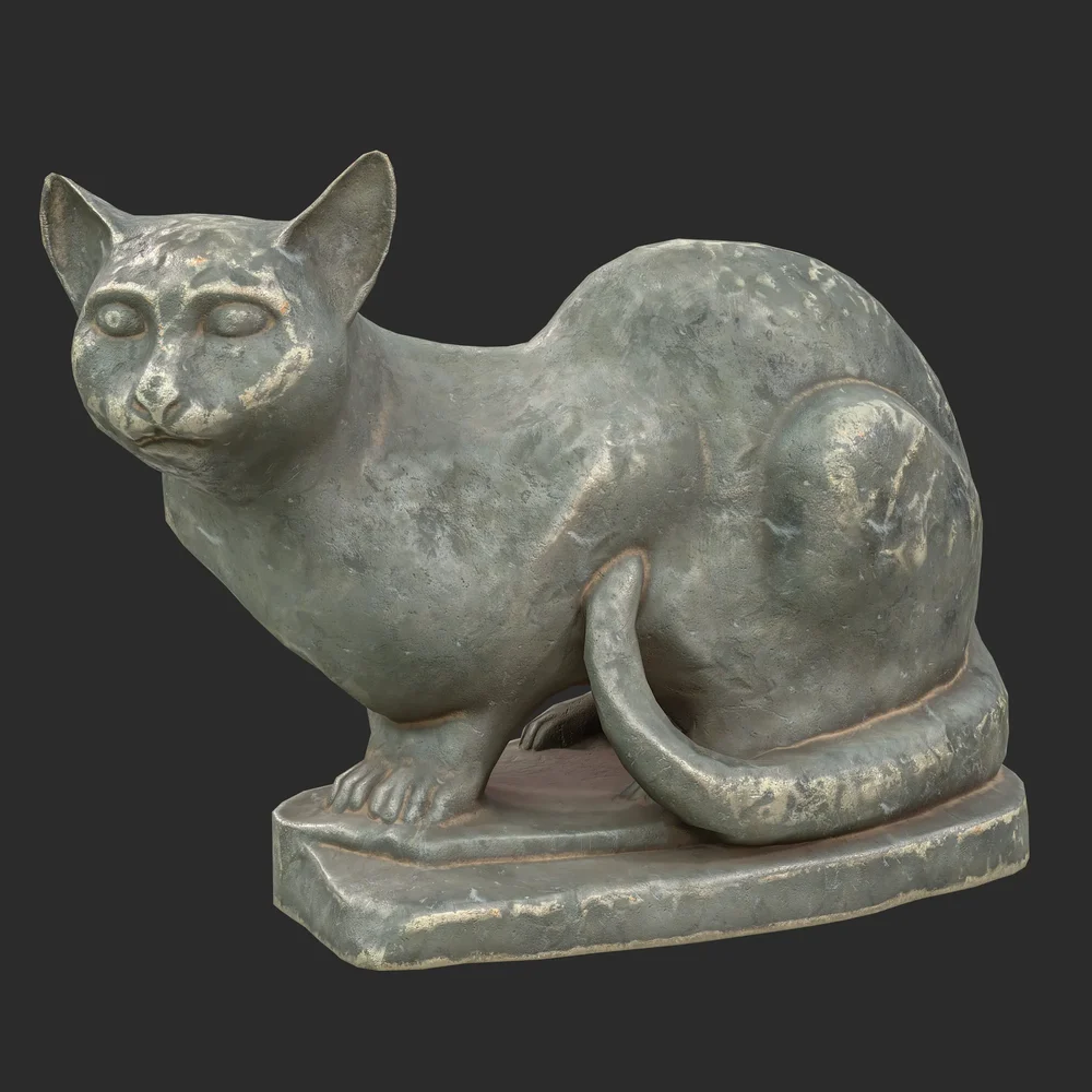Sitting Cat Diorite Statue