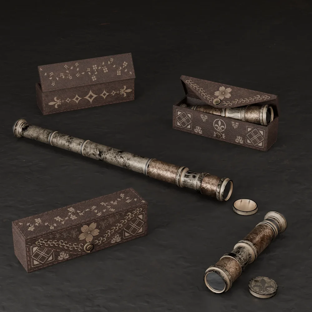 Sj-Spyglass Telescope Brown Leather