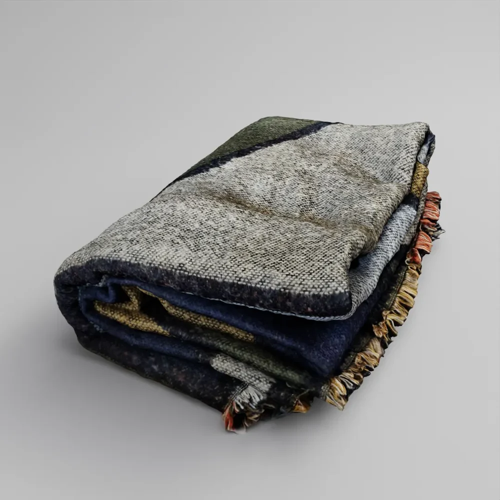 Folded Blanket With Soft Fabric Texture