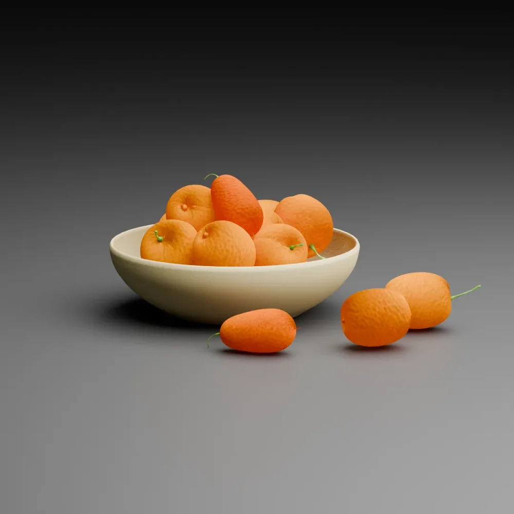 Kumquats In Ceramic Bowl