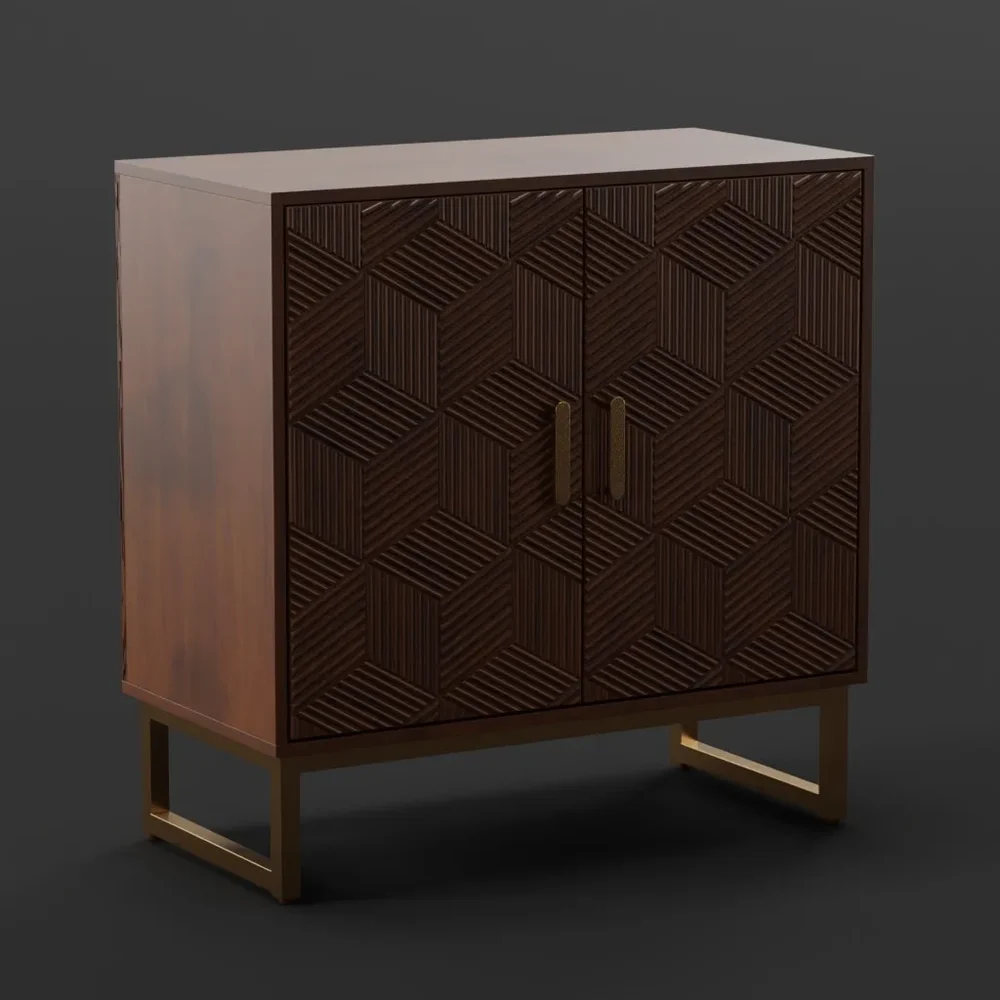 Geo Pattern Wood Cabinet